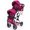 Bayer: Pram Neo Twin - Hot Pink & Polka Dots, Fairy - Seats 2 Dolls Up to 18", Shoulder Bag, Adjustable Handle, Foldable, Kids Ages 3+